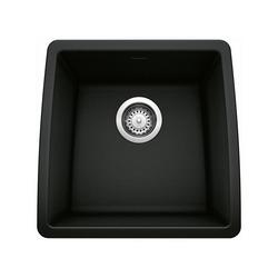 17 x 17-1/2 in. 1-Hole Undermount Granite Composite Bar Sink in Coal Black