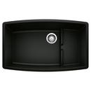 32 in. Undermount Silgranit Single Bowl Kitchen Sink in Coal Black
