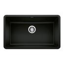 30 x 18 in. No Hole Granite Composite Single Bowl Undermount Kitchen Sink in Coal Black