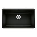 BLANCO Coal Black 30 x 18 in. No Hole Granite Composite Single Bowl Undermount Kitchen Sink 