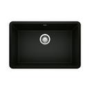 26-4/5 in. Undermount Silgranit Single Bowl Kitchen Sink in Coal Black