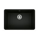 26-13/16 x 17-3/4 in. No Hole Granite Composite Single Bowl Undermount Kitchen Sink in Coal Black