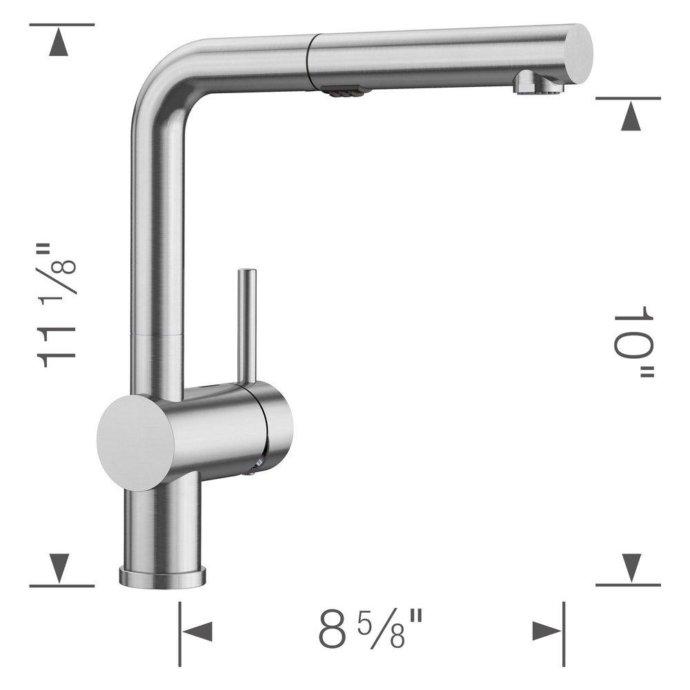 BLANCO PVD Steel Single Handle Pull Out Kitchen Faucet 