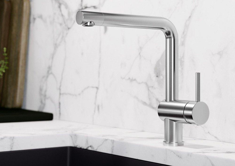 BLANCO PVD Steel Single Handle Pull Out Kitchen Faucet 