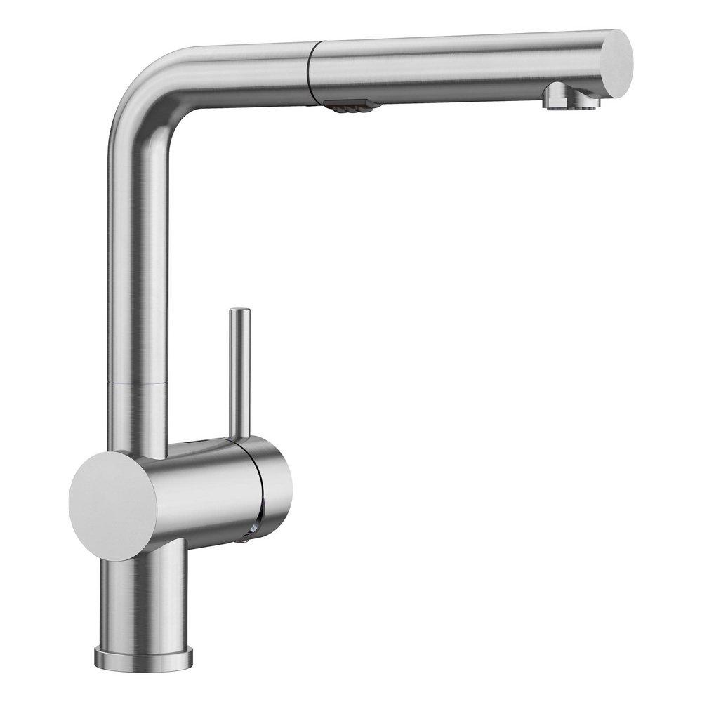 BLANCO PVD Steel Single Handle Pull Out Kitchen Faucet 