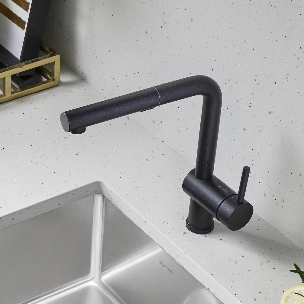 BLANCO Anthracite Single Handle Pull Out Kitchen Faucet 