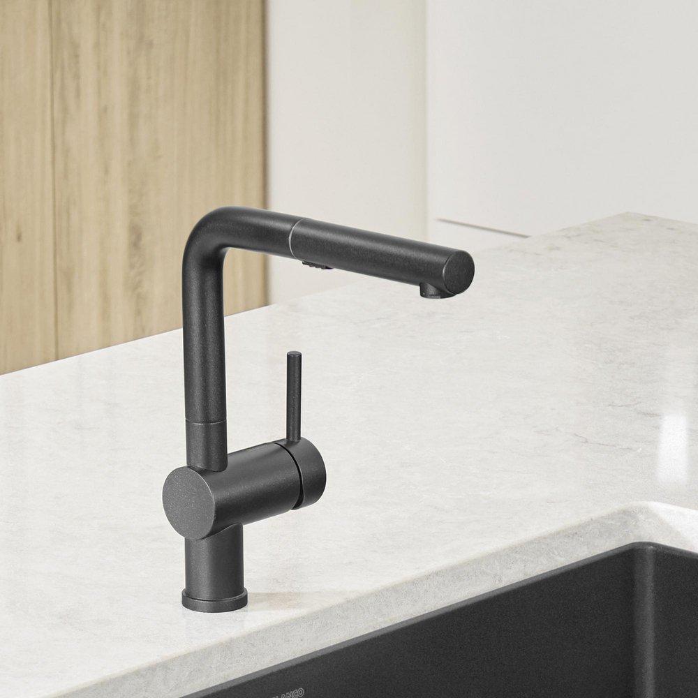 BLANCO Anthracite Single Handle Pull Out Kitchen Faucet 