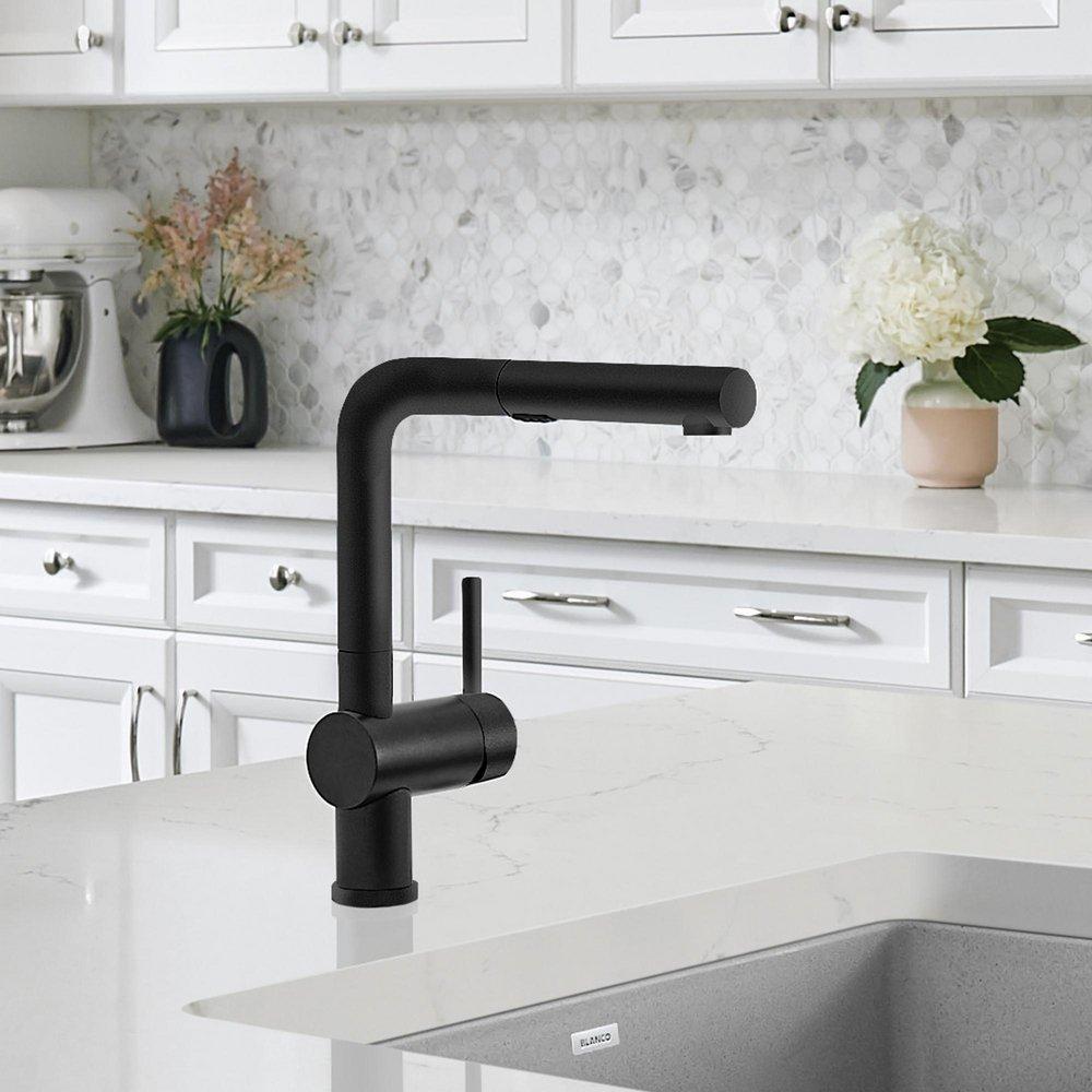 BLANCO Anthracite Single Handle Pull Out Kitchen Faucet 