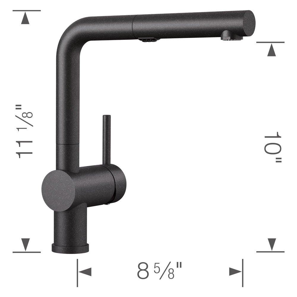 BLANCO Anthracite Single Handle Pull Out Kitchen Faucet 