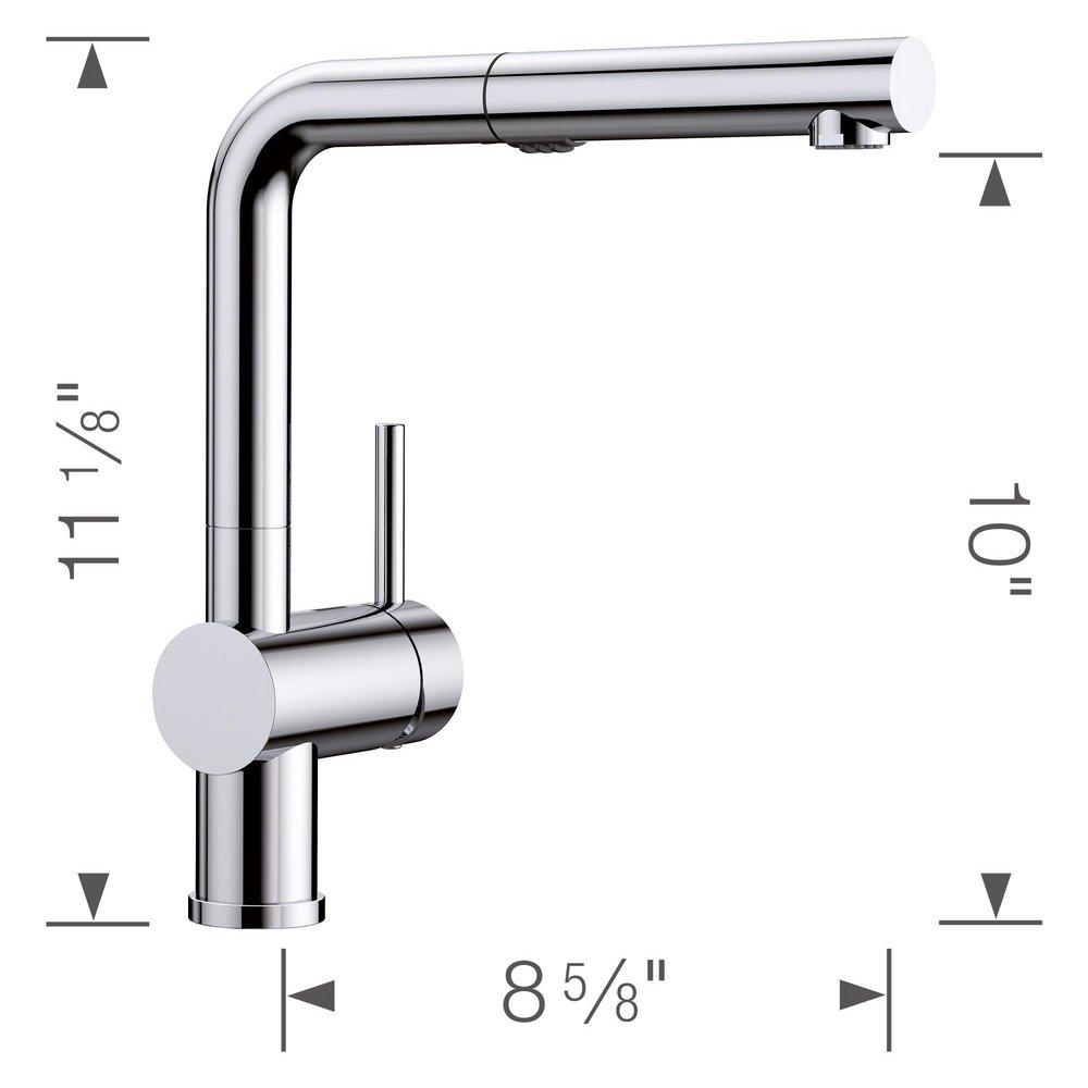 BLANCO Chrome Single Handle Pull Out Kitchen Faucet 