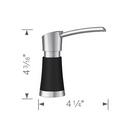 BLANCO PVD Steel/Coal Black 4-3/16 in. 12.5 oz. Kitchen Soap Dispenser 