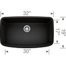 BLANCO Coal Black 32 x 19 in. No Hole Granite Composite Single Bowl Undermount Kitchen Sink 