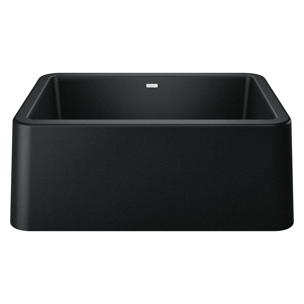 BLANCO Coal Black 27 x 19 in. No Hole Granite Composite Single Bowl Farmhouse Kitchen Sink 