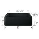 BLANCO Coal Black 33 x 19 in. No Hole Granite Composite Single Bowl Farmhouse Kitchen Sink 