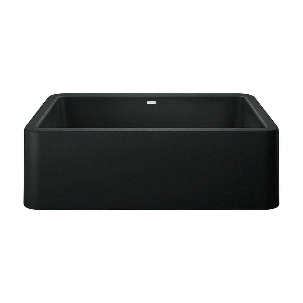 BLANCO Coal Black 33 x 19 in. No Hole Granite Composite Single Bowl Farmhouse Kitchen Sink 