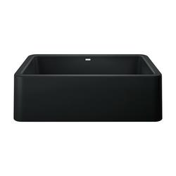33 in. Farmhouse Silgranit Single Bowl Kitchen Sink in Coal Black