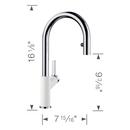 BLANCO Chrome/White Single Handle Pull Down Kitchen Faucet 