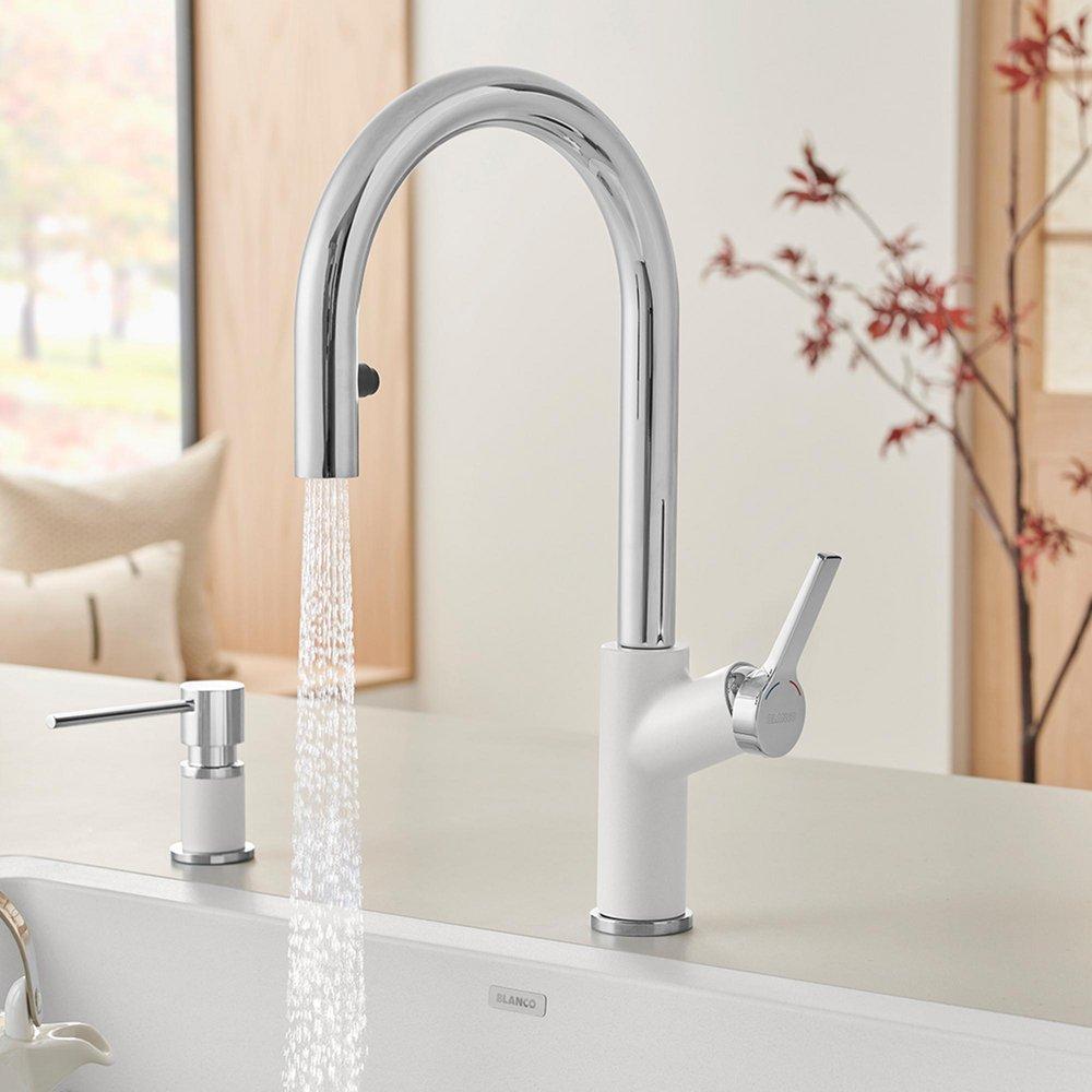 BLANCO Chrome Single Handle Pull Down Kitchen Faucet 