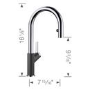 BLANCO Chrome/Anthracite Single Handle Pull Down Kitchen Faucet 