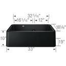 BLANCO Coal Black 33 x 19 in. No Hole Granite Composite Double Bowl Farmhouse Kitchen Sink 
