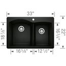 BLANCO Coal Black 32 x 20-3/4 in. 1-Hole Granite Composite Double Bowl Dual Mount Kitchen Sink 