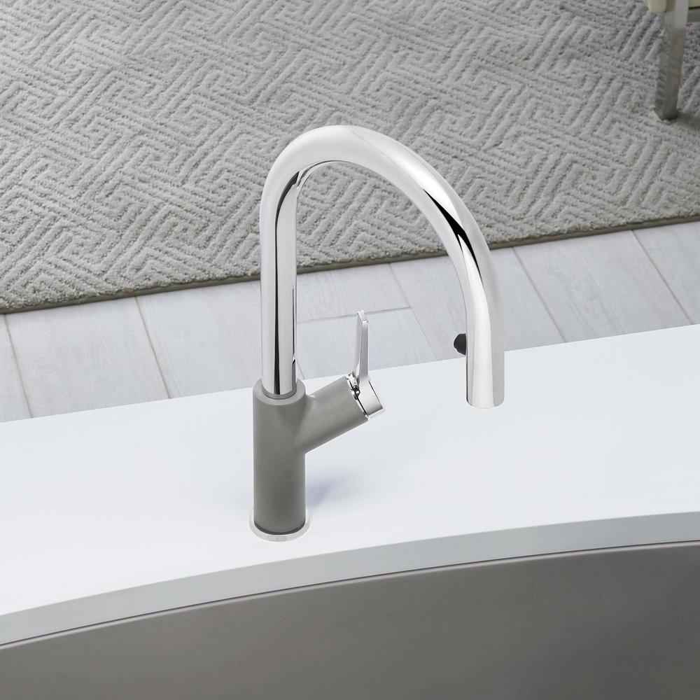 BLANCO Chrome Single Handle Pull Down Kitchen Faucet 