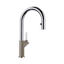 BLANCO Chrome/Truffle Single Handle Pull Down Kitchen Faucet 