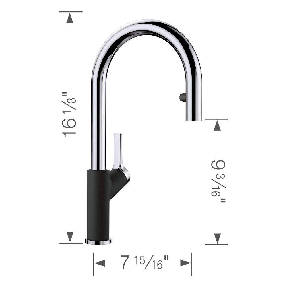 BLANCO Chrome Single Handle Pull Down Kitchen Faucet 