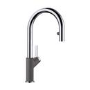 BLANCO Chrome/Cinder Single Handle Pull Down Kitchen Faucet 