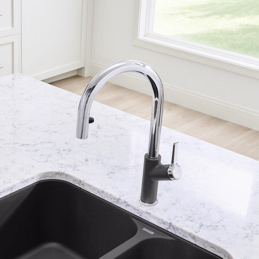 BLANCO Chrome Single Handle Pull Down Kitchen Faucet 
