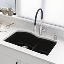 BLANCO Coal Black No Hole Granite Composite Double Bowl Undermount Kitchen Sink in Coal Black 