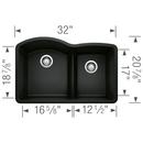BLANCO Coal Black No Hole Granite Composite Double Bowl Undermount Kitchen Sink in Coal Black 