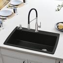 BLANCO Coal Black 33-1/2 x 22 in. 1-Hole Granite Composite Single Bowl Dual Mount Kitchen Sink 