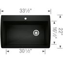 BLANCO Coal Black 33-1/2 x 22 in. 1-Hole Granite Composite Single Bowl Dual Mount Kitchen Sink 