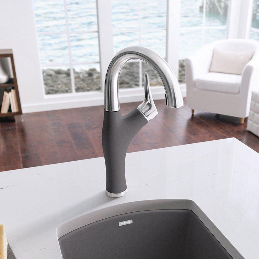 BLANCO PVD Steel/Cinder Single Handle Bar Faucet 