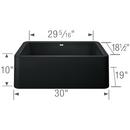 BLANCO Coal Black 30 x 19 in. No Hole Granite Composite Single Bowl Farmhouse Kitchen Sink 