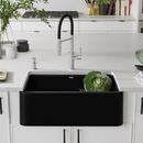 BLANCO Coal Black 30 x 19 in. No Hole Granite Composite Single Bowl Farmhouse Kitchen Sink 