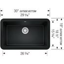 BLANCO Coal Black 30 x 19 in. No Hole Granite Composite Single Bowl Farmhouse Kitchen Sink 