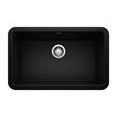 BLANCO Coal Black 30 x 19 in. No Hole Granite Composite Single Bowl Farmhouse Kitchen Sink 