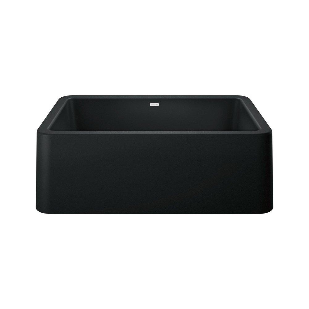 BLANCO Coal Black 30 x 19 in. No Hole Granite Composite Single Bowl Farmhouse Kitchen Sink 