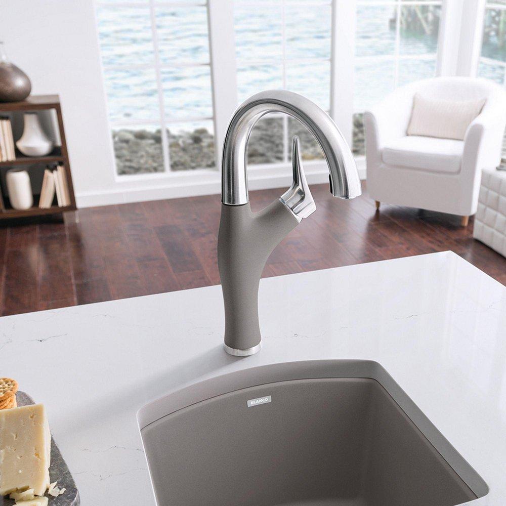 BLANCO PVD Steel/Truffle Single Handle Bar Faucet 