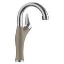 Single Handle Pull Down Bar Faucet in PVD Steel/Truffle