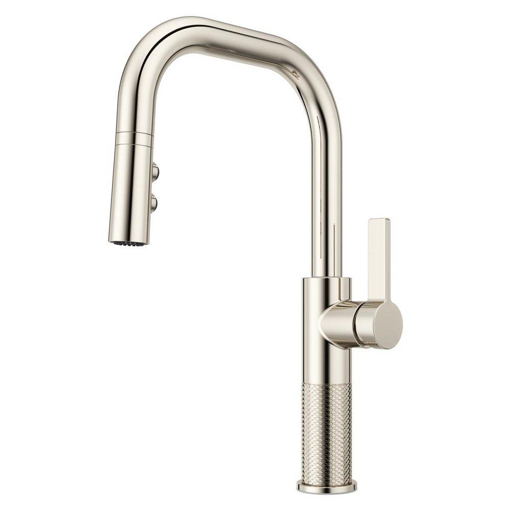 Pfister Polished Nickel Single Handle Pull Down Kitchen Faucet 