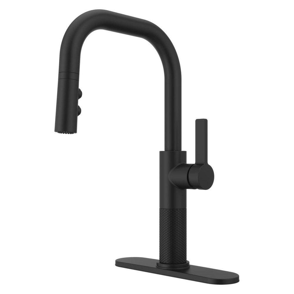 Pfister Matte Black Single Handle Pull Down Kitchen Faucet 