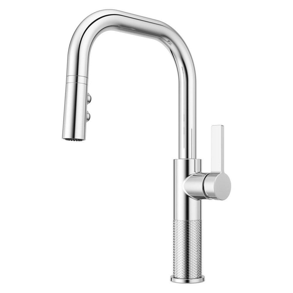 Pfister Polished Chrome Single Handle Pull Down Kitchen Faucet 