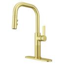 Pfister Brushed Gold Single Handle Pull Down Kitchen Faucet 
