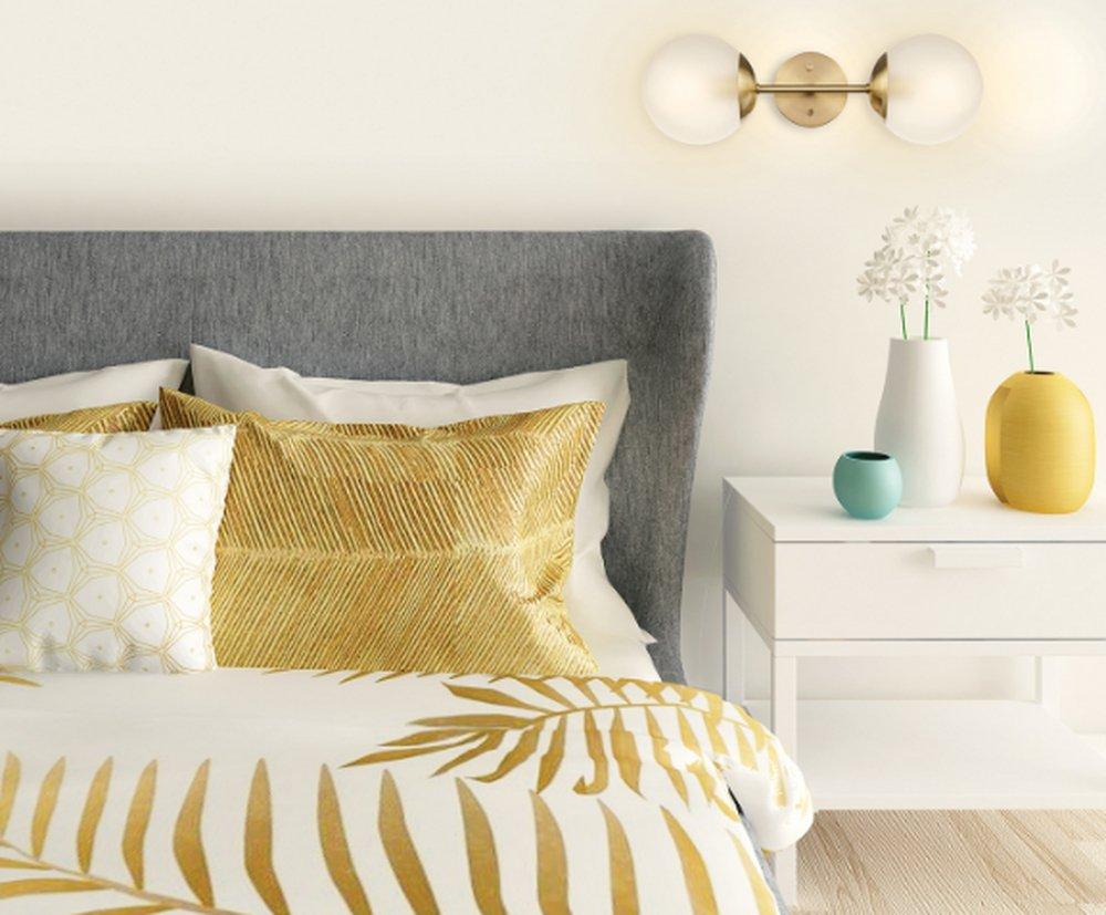 60W 2-Light 6-1/4 in. Wall Sconce in Gold 