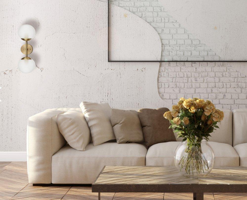 60W 2-Light 6-1/4 in. Wall Sconce in Gold 