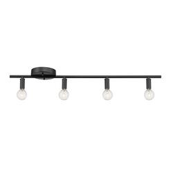 200W 4-Lights E12 Base in Fixed Track Light in Matte Black