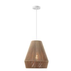 60W 1-Light Medium E-26 Pendant Light in Matte White